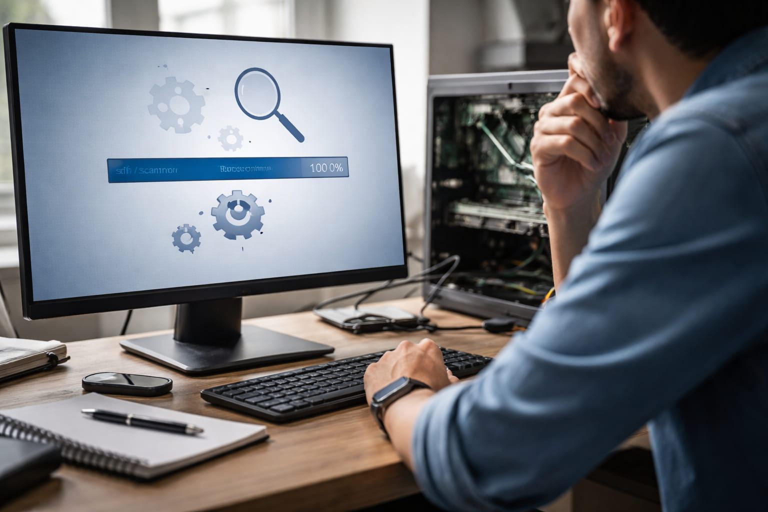 sfc scannow hängt bei 100 Prozent unter Windows 11 während der Systemprüfung