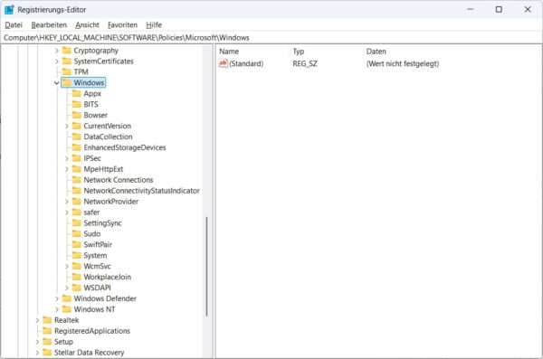Windows Registry: Kamerazugriff per Richtlinie deaktivieren Kamerazugriff deaktivieren über die Registry in Windows – Pfad HKEY_LOCAL_MACHINE Policies