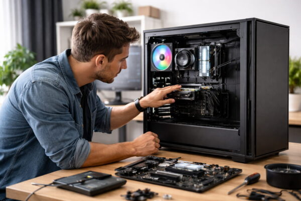 Midi Tower Gehäuse beim Einbau leistungsstarker Hardware Einbau einer Grafikkarte in ein Midi Tower Gehäuse im Praxisvergleich