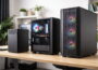 Vergleich verschiedener PC-Gehäusegrößen mit einem Midi Tower Gehäuse zwischen Mini Tower und Big Tower
