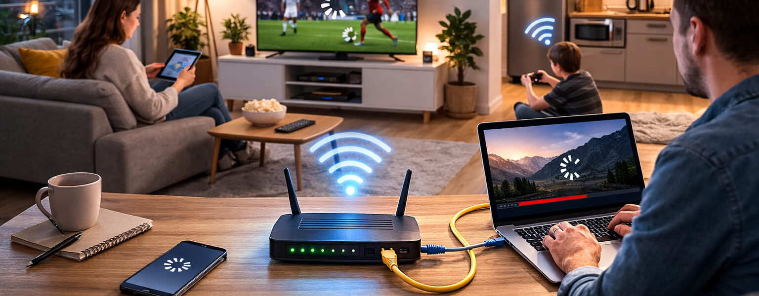 Video-Streaming ruckelt trotz schneller Internetleitung wegen überlastetem WLAN im Heimnetzwerk