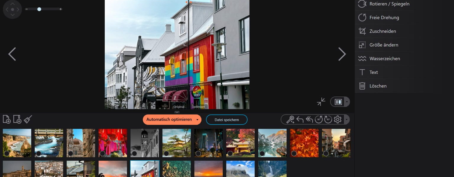 Ashampoo Photo Optimizer Pro 26 Oberfläche mit Bildvorschau und Werkzeugleiste