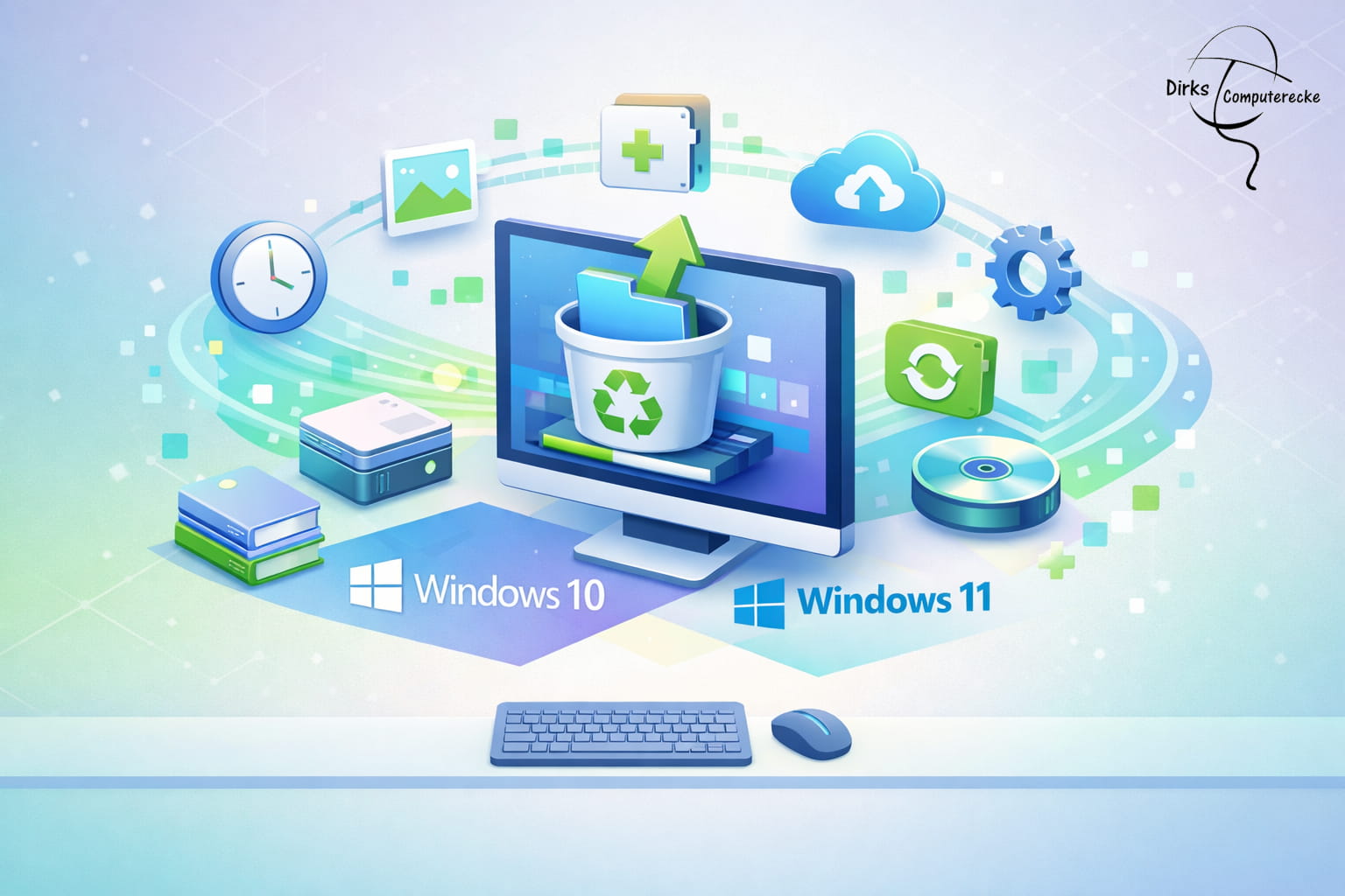 Gelöschte Dateien unter Windows 10 und Windows 11 wiederherstellen – symbolische Darstellung der Datenrettung