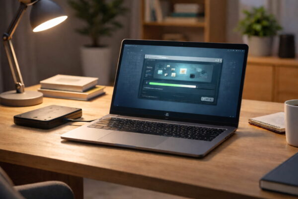 Datenrettungssoftware unter Windows durchsucht eine Festplatte nach gelöschten Dateien
