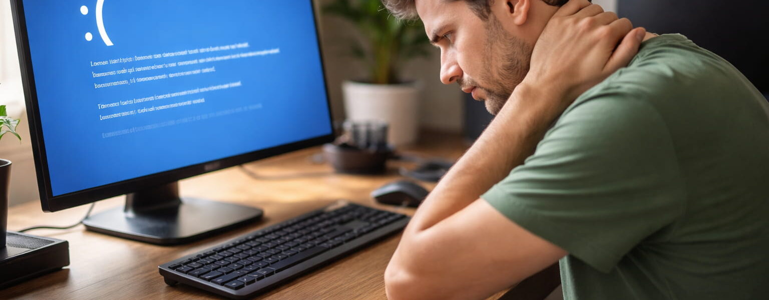 PC mit Bluescreen als typisches Symptom für defekten Arbeitsspeicher