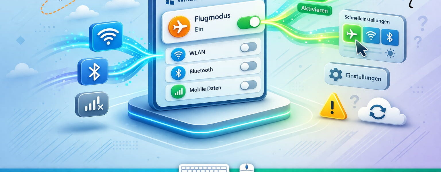 Flugmodus in Windows aktivieren oder deaktivieren über Einstellungen und Schnellzugriff