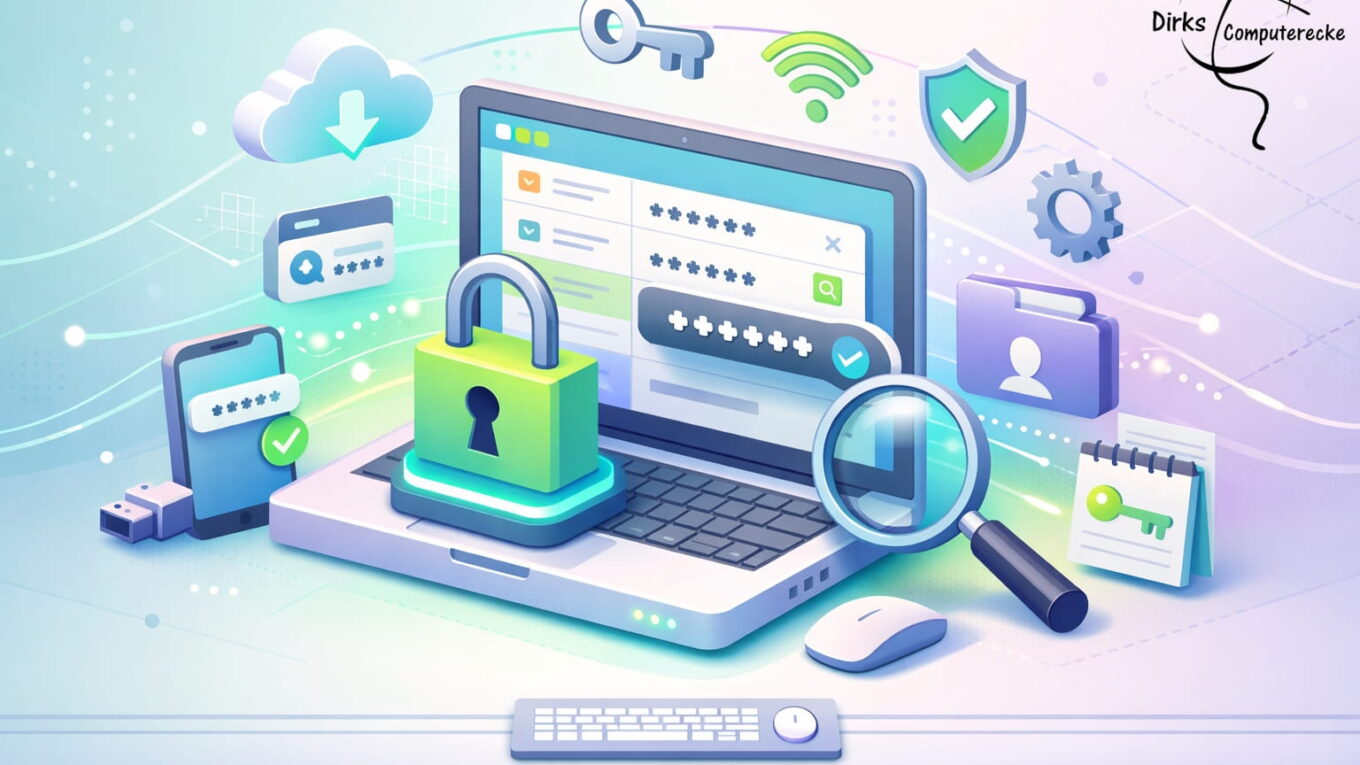 Gespeicherte Passwörter anzeigen und verwalten am Laptop mit Passwortmanager