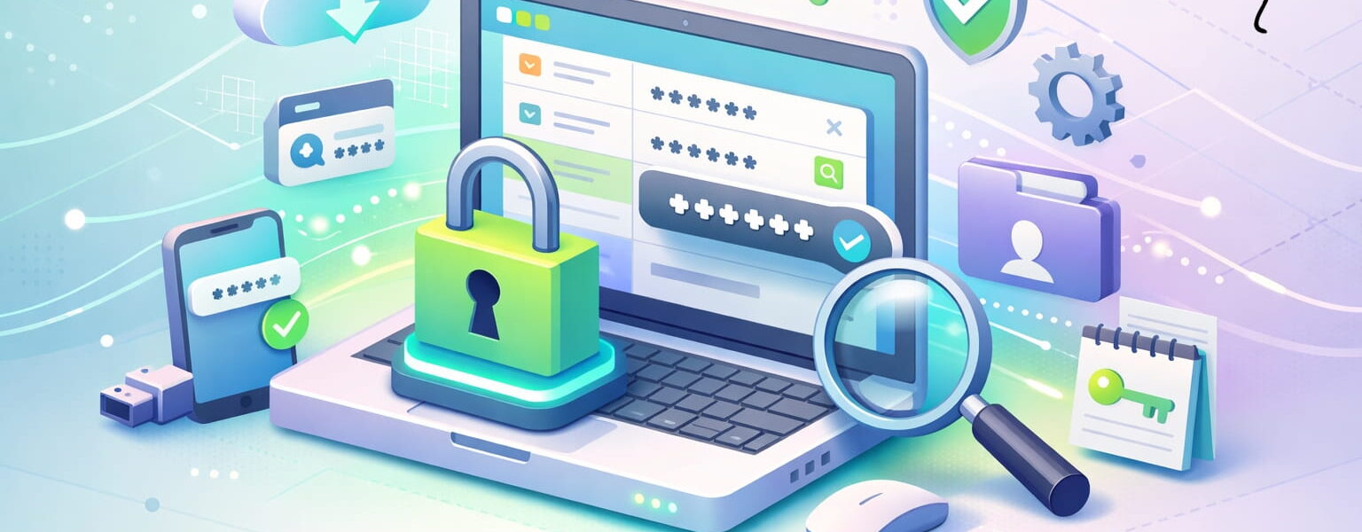 Gespeicherte Passwörter anzeigen und verwalten am Laptop mit Passwortmanager