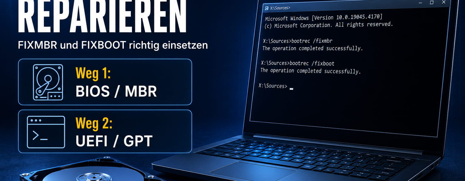 MBR und Bootsektor reparieren – FIXMBR und FIXBOOT richtig einsetzen