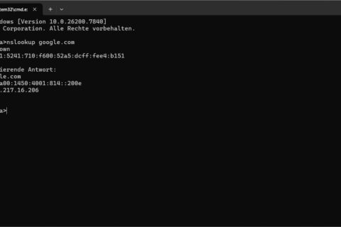 DNS Lookup mit nslookup in der Windows CMD Eingabeaufforderung