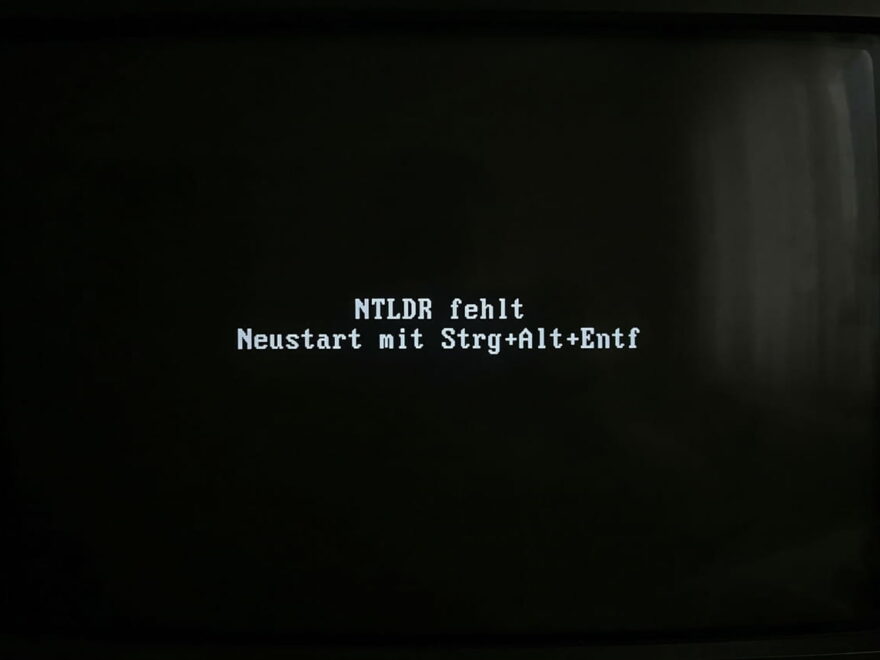 Fehlermeldung NTLDR fehlt auf schwarzem Bildschirm beim Computer-Start