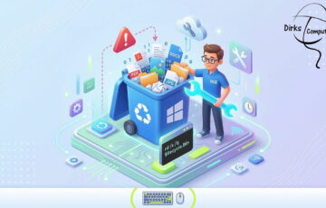 3D-Illustration: Windows Papierkorb lässt sich nicht leeren – Problemlösung und Hilfe für PC-Einsteiger.