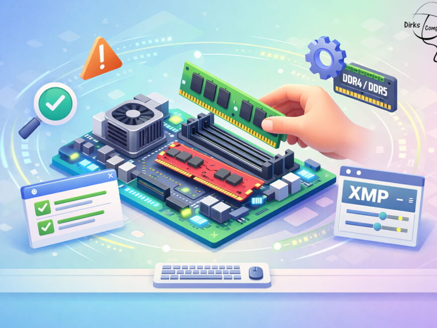 Defekten Arbeitsspeicher austauschen und neuen RAM in Mainboard einbauen