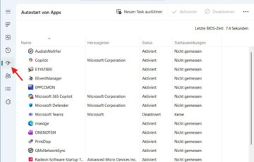 Windows Autostart Programme im Task-Manager verwalten