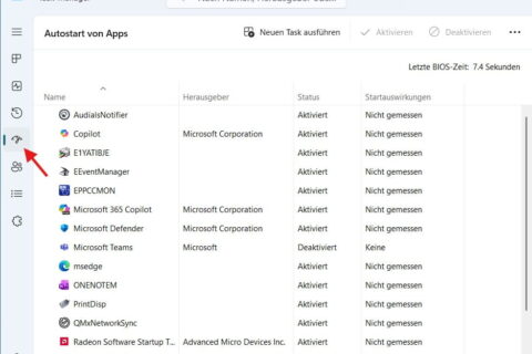 Windows Autostart Programme im Task-Manager verwalten
