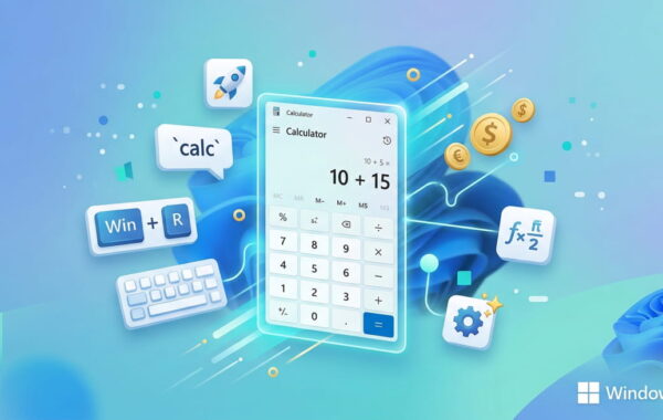 Beitragsbild: Windows Taschenrechner mit verschiedenen Modi, Shortcuts und Speed-Elementen.