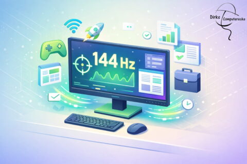 144 Hz Monitor im Büro und Gaming Einsatz mit flüssiger Darstellung