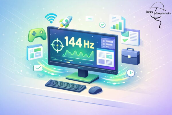 144 Hz Monitor im Büro und Gaming Einsatz mit flüssiger Darstellung