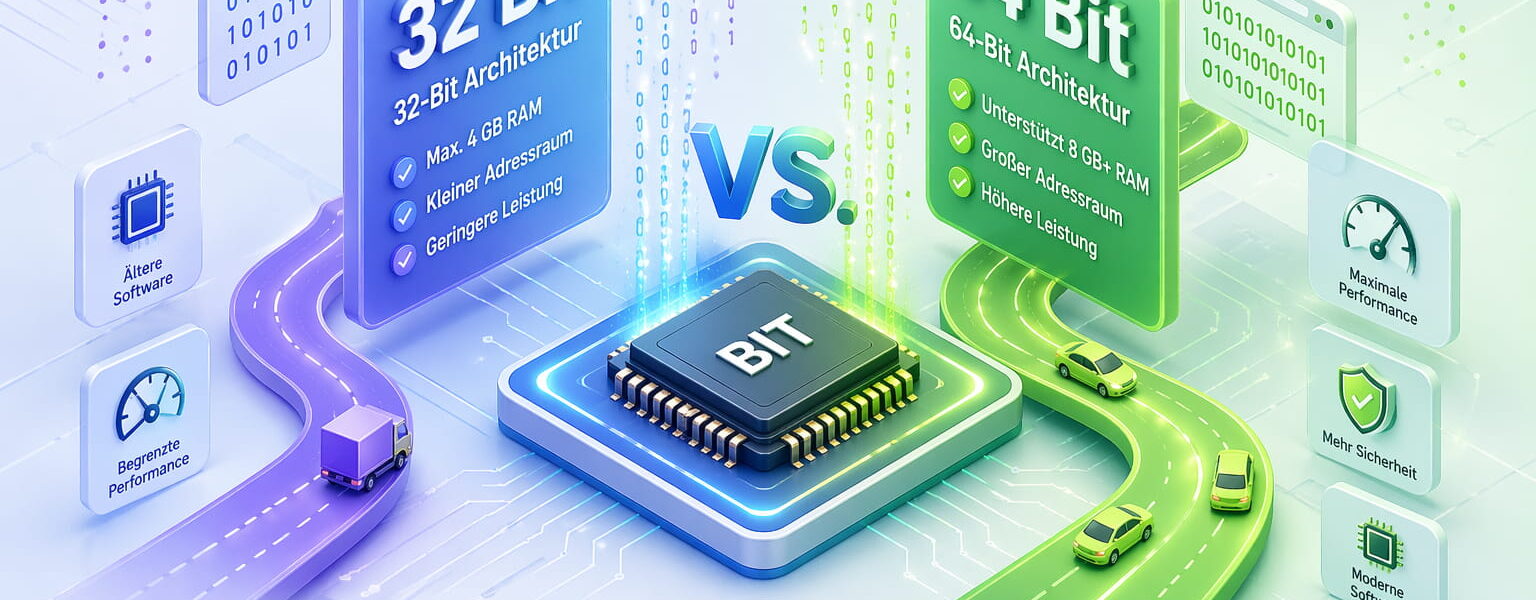 32 Bit vs 64 Bit Vergleich: Unterschiede bei Leistung, RAM und Architektur einfach erklärt