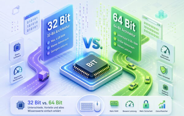 32 Bit vs 64 Bit Vergleich: Unterschiede bei Leistung, RAM und Architektur einfach erklärt