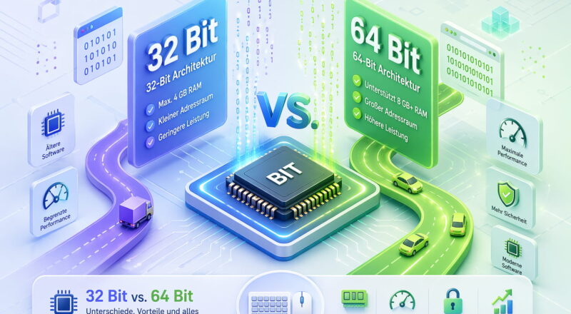 32 Bit vs 64 Bit Vergleich: Unterschiede bei Leistung, RAM und Architektur einfach erklärt