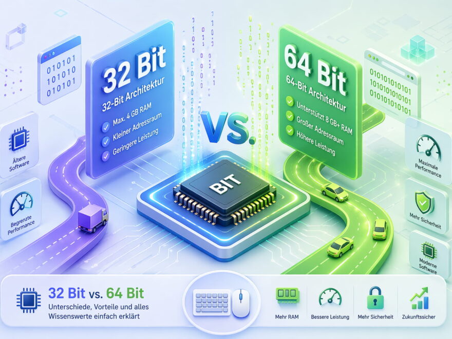 32 Bit vs 64 Bit Vergleich: Unterschiede bei Leistung, RAM und Architektur einfach erklärt