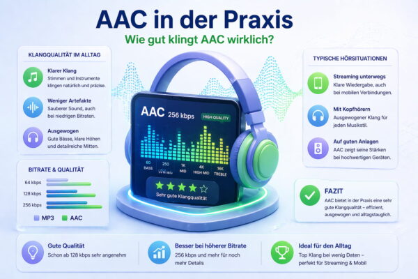 AAC Audioqualität im Test – Klangvergleich und Darstellung von Frequenzen und Details