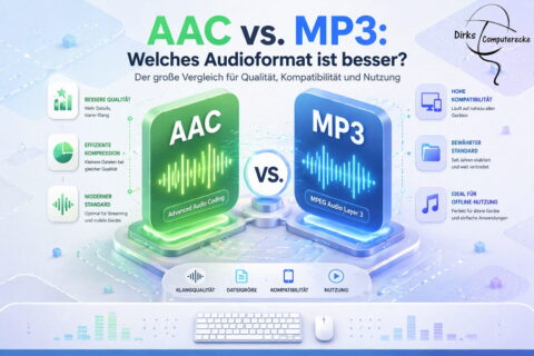 AAC vs MP3 Vergleich der Audioformate mit Fokus auf Qualität, Kompression und Kompatibilität
