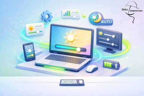 Bildschirmhelligkeit in Windows anpassen mit Helligkeitsregler auf Laptop und Monitor