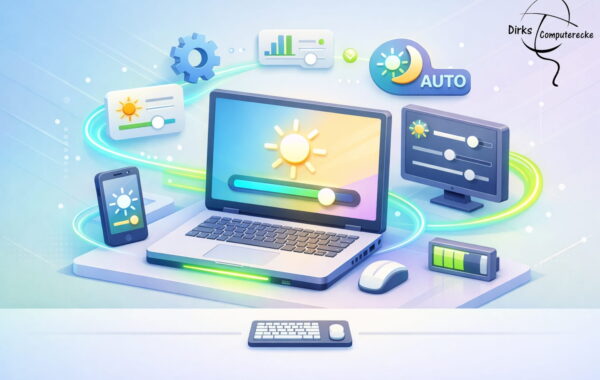Bildschirmhelligkeit in Windows anpassen mit Helligkeitsregler auf Laptop und Monitor