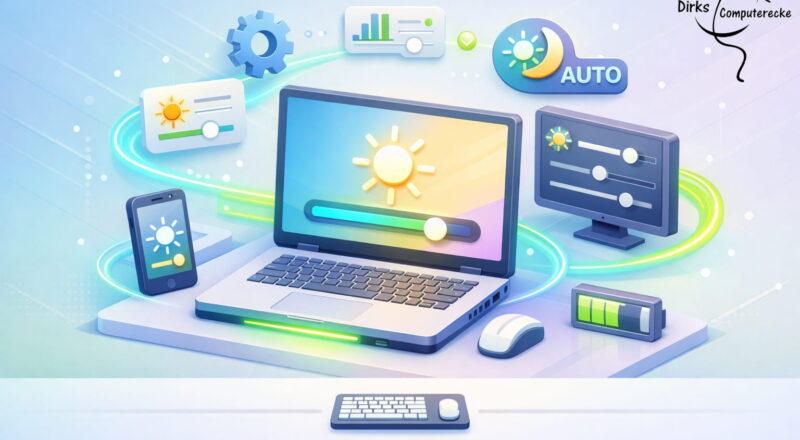 Bildschirmhelligkeit in Windows anpassen mit Helligkeitsregler auf Laptop und Monitor