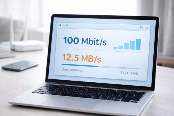 Unterschied zwischen Bit und Byte anhand von Internetgeschwindigkeit und Downloadrate