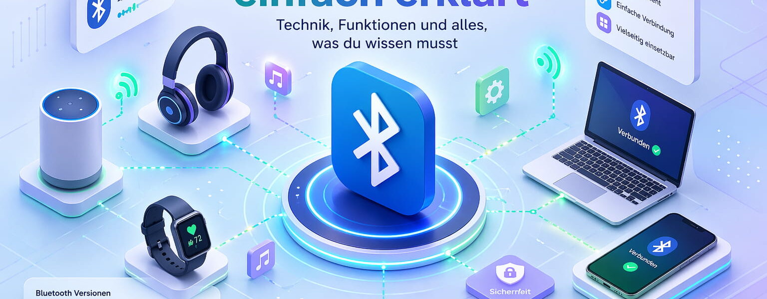 Bluetooth einfach erklärt: Drahtlose Verbindung zwischen Smartphone, Kopfhörern und Laptop verständlich dargestellt