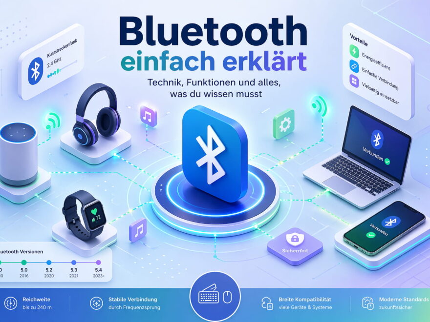 Bluetooth einfach erklärt: Drahtlose Verbindung zwischen Smartphone, Kopfhörern und Laptop verständlich dargestellt