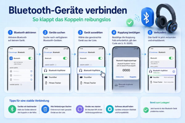 Bluetooth Versionen 4.0 bis 5.4 – Unterschiede erklärt Bluetooth Versionen im Überblick: Unterschiede und Fortschritte von Bluetooth 4.0 bis 5.4 einfach erklärt