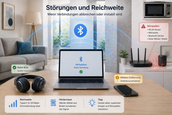 Bluetooth Reichweite und Störungen durch WLAN Router und Hindernisse erklärt