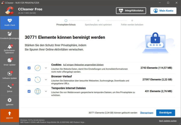 Junk Dateien automatisch mit CCleaner entfernen CCleaner entfernt Junk Dateien und temporäre Dateien unter Windows