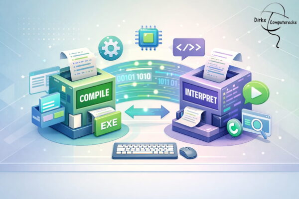 compiler interpreter unterschied featured Unterschied zwischen Compiler und Interpreter einfach erklärt anhand einer grafischen Darstellung