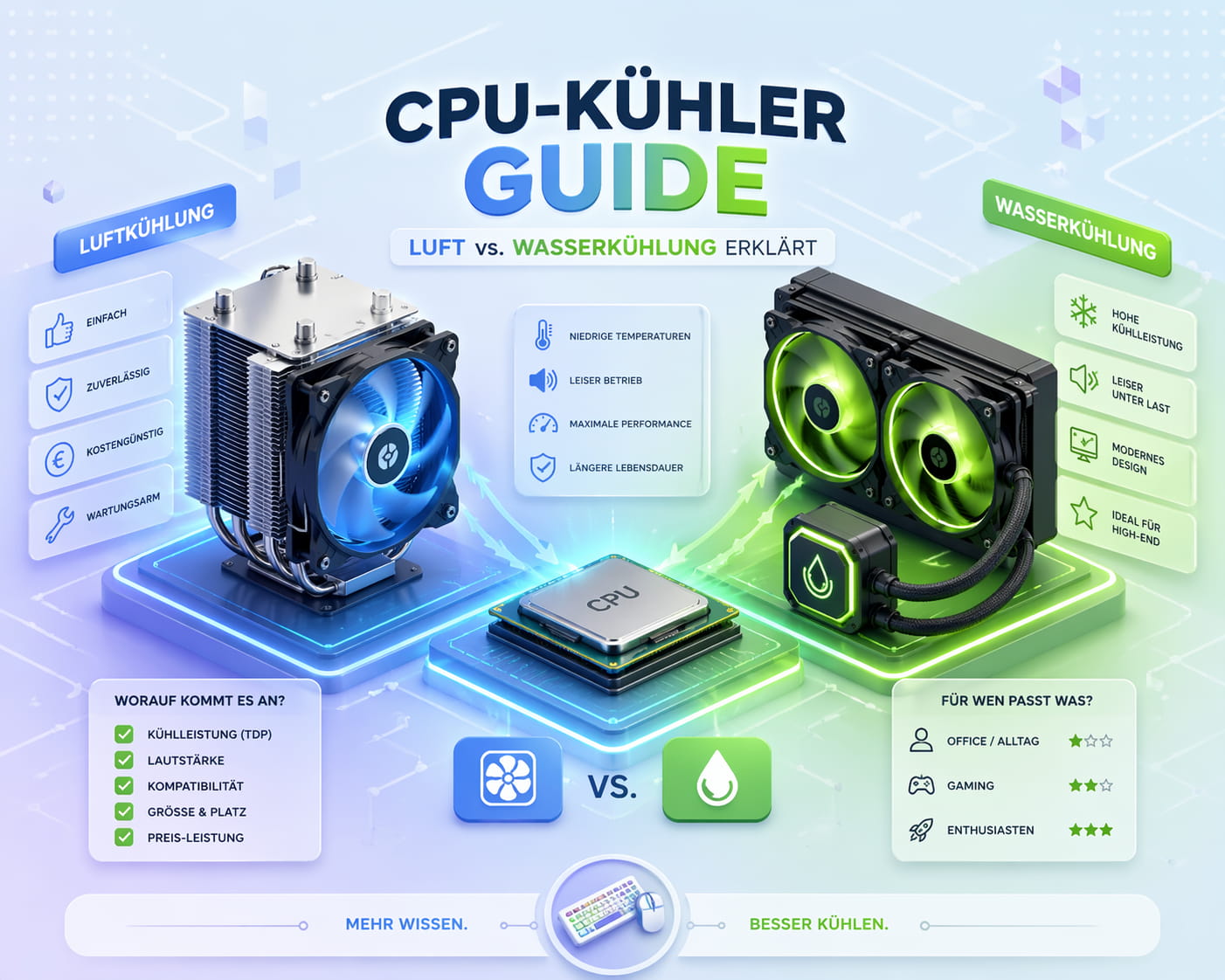 CPU-Kühler Guide: Luftkühler vs Wasserkühlung im Vergleich