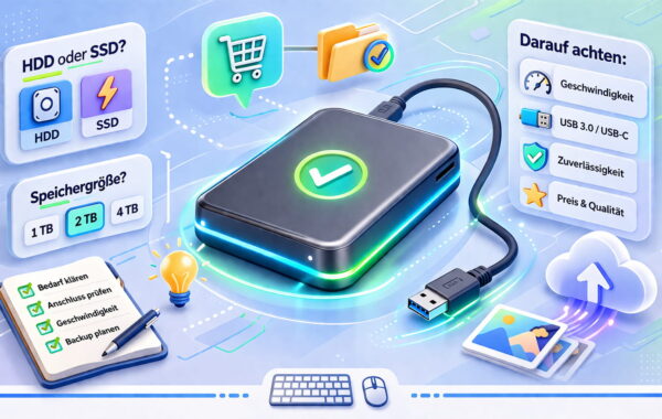 Externe Festplatte kaufen: HDD oder SSD, Speichergröße und wichtige Kaufkriterien im Überblick