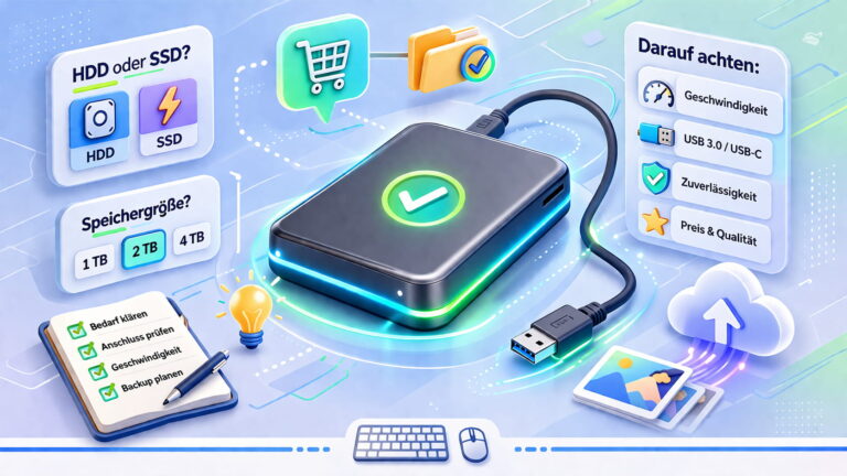 Externe Festplatte kaufen: HDD oder SSD, Speichergröße und wichtige Kaufkriterien im Überblick