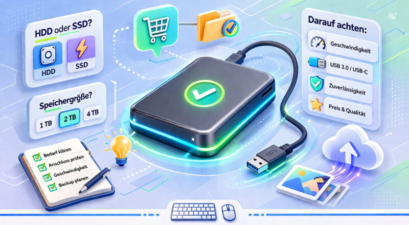 Externe Festplatte kaufen: HDD oder SSD, Speichergröße und wichtige Kaufkriterien im Überblick