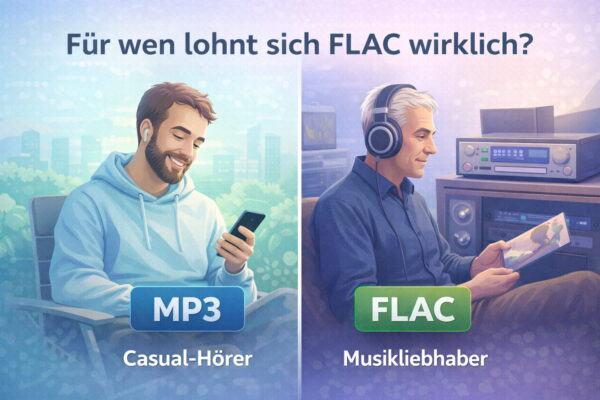 Für wen lohnt sich FLAC – Vergleich zwischen Casual-Hörer mit MP3 und Musikliebhaber mit hochwertiger Audioanlage
