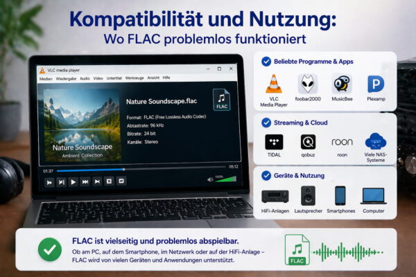 FLAC Kompatibilität: Wiedergabe auf PC, Smartphone und HiFi-Geräten einfach erklärt