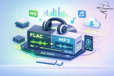 FLAC vs. MP3 Vergleich – Unterschied bei Klangqualität und Dateigröße anschaulich dargestellt