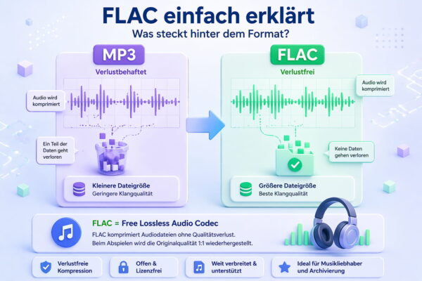 FLAC vs MP3 Vergleich: verlustfreie und verlustbehaftete Audioformate einfach erklärt