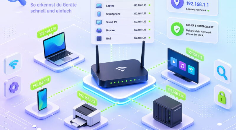 IP-Adresse im Netzwerk finden: Übersicht verbundener Geräte im Heimnetzwerk mit Router und IP-Adressen