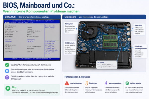 Laptop startet nicht – BIOS und Mainboard als mögliche Ursache erkennen