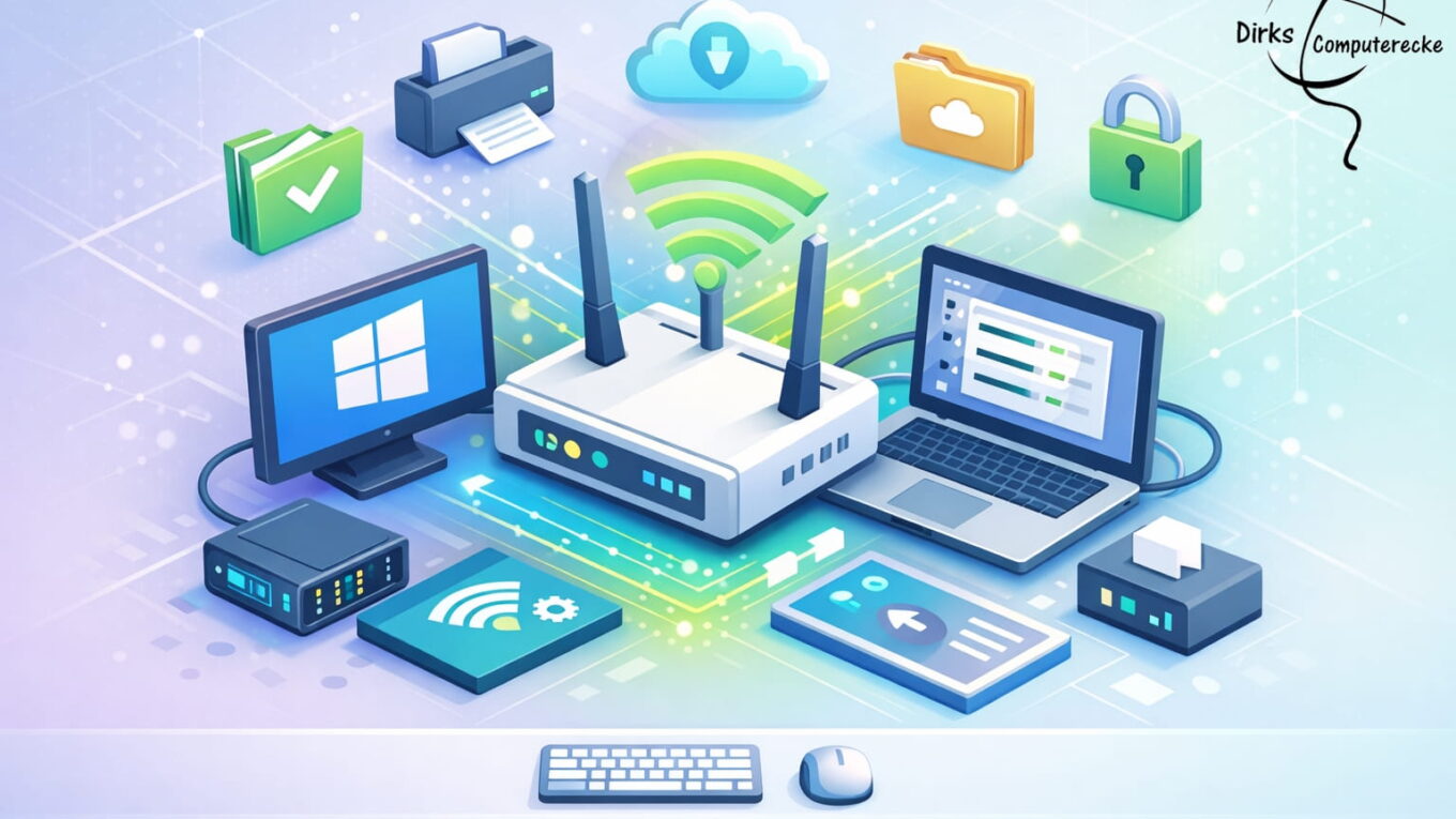 Netzwerk einrichten unter Windows mit Router, Laptop und PC im Heimnetzwerk
