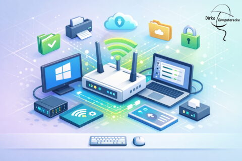 Netzwerk einrichten unter Windows mit Router, Laptop und PC im Heimnetzwerk